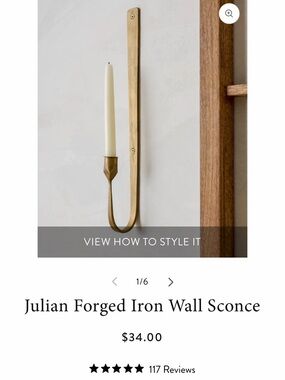 Forged Iron Wall Sconce in Antique Gold
